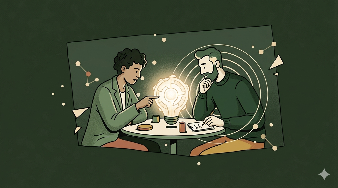 Two people testing a business idea together
